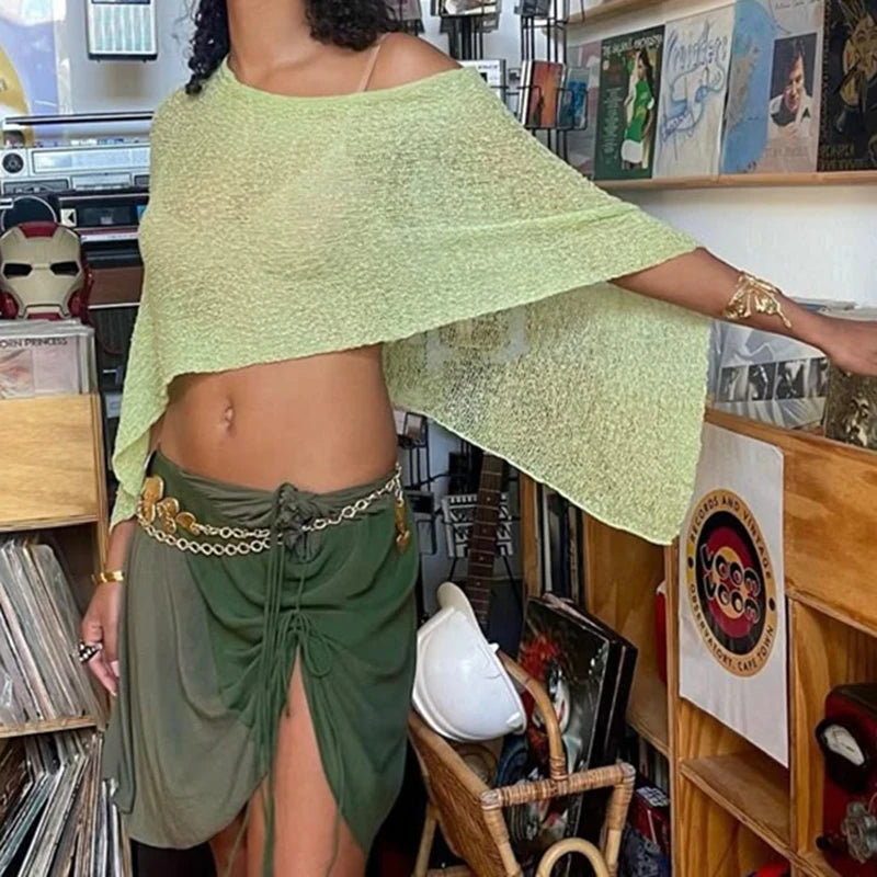 Assymetric Knitted Cover-up