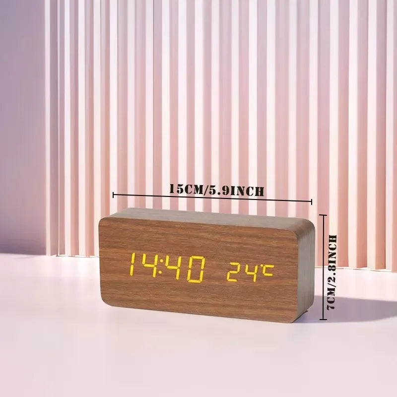 Wooden Digital Alarm Clock