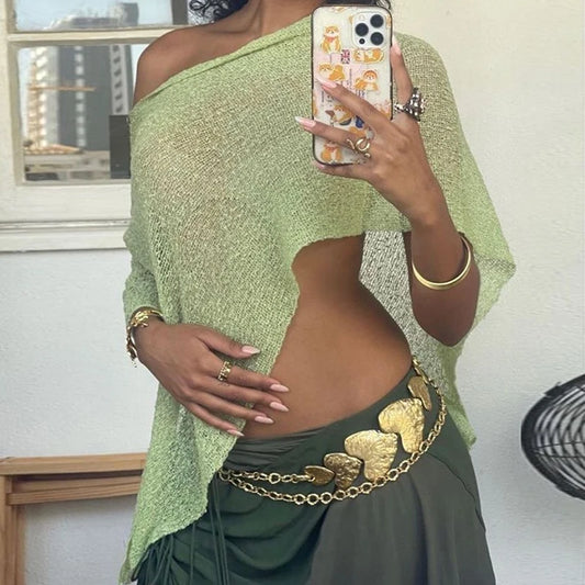 Assymetric Knitted Cover-up