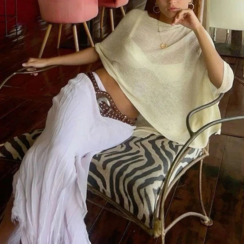 Assymetric Knitted Cover-up