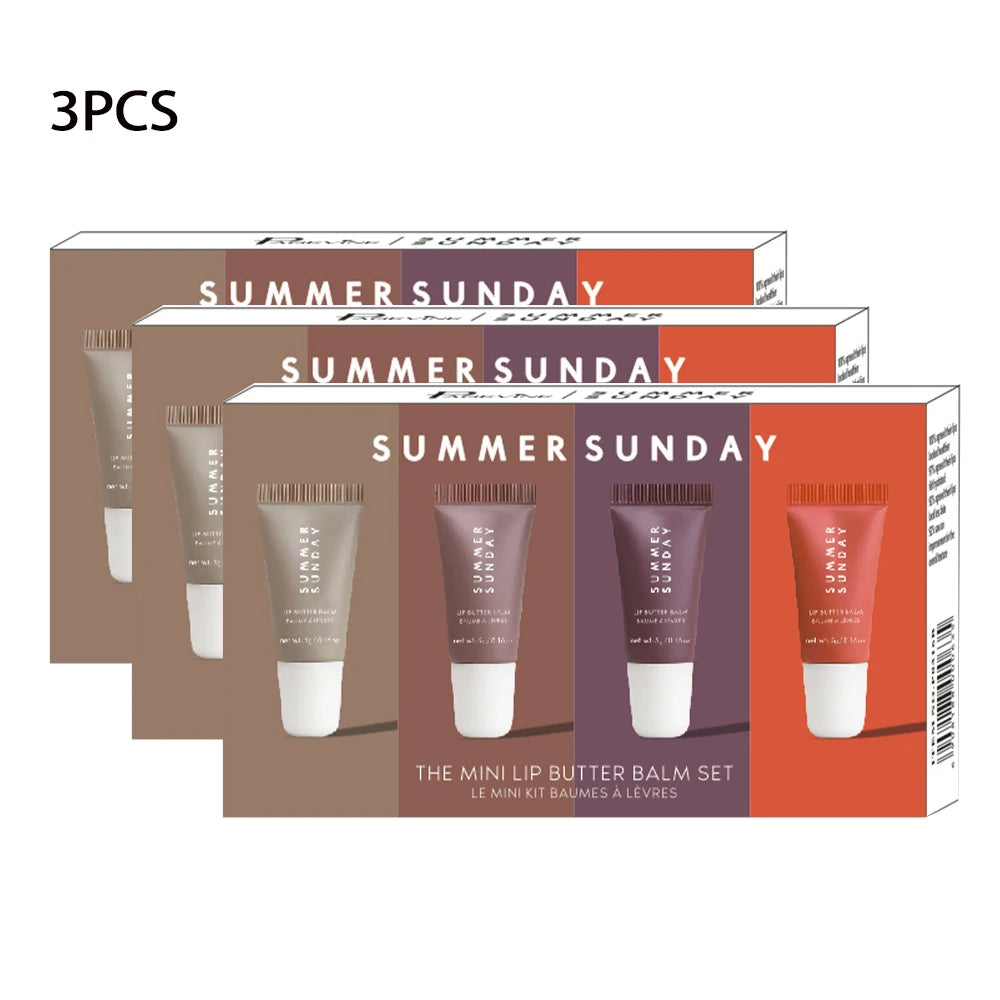 4 Pcs Mini Lip Butter Balm Set
