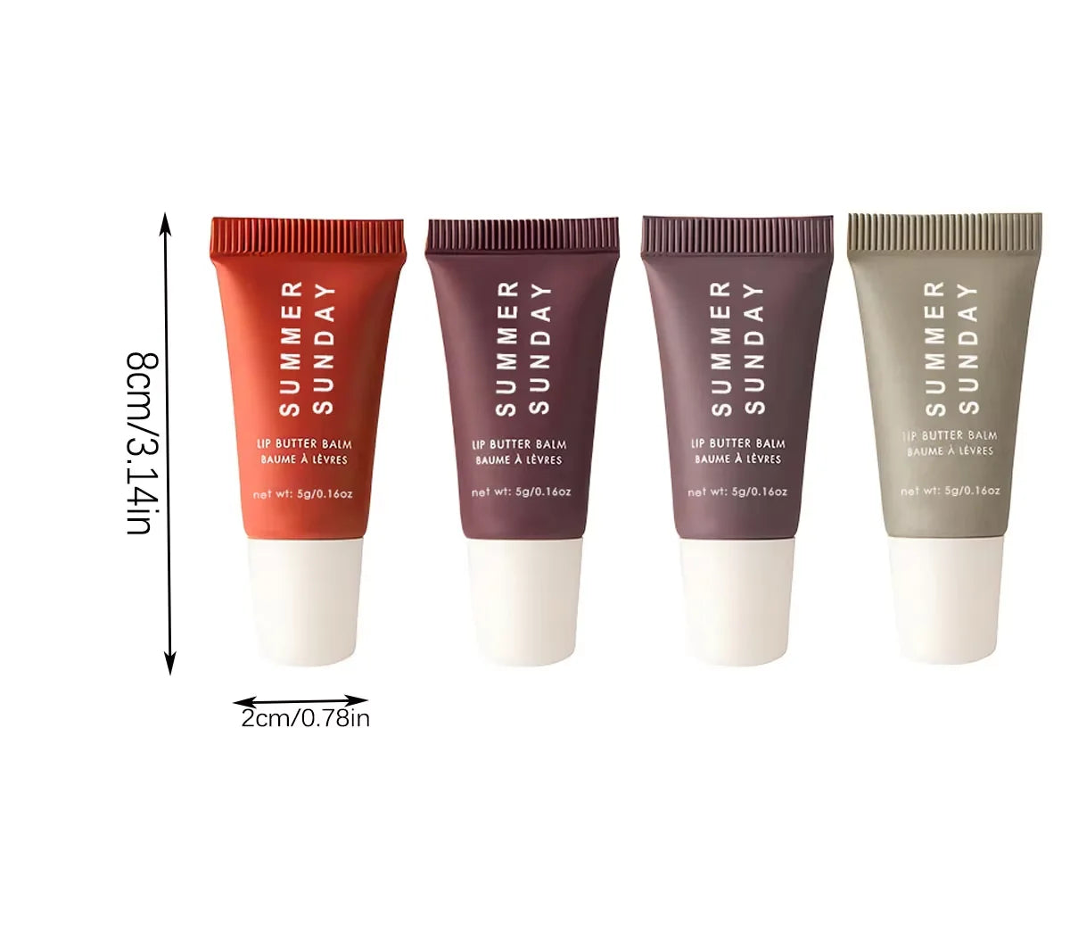 4 Pcs Mini Lip Butter Balm Set