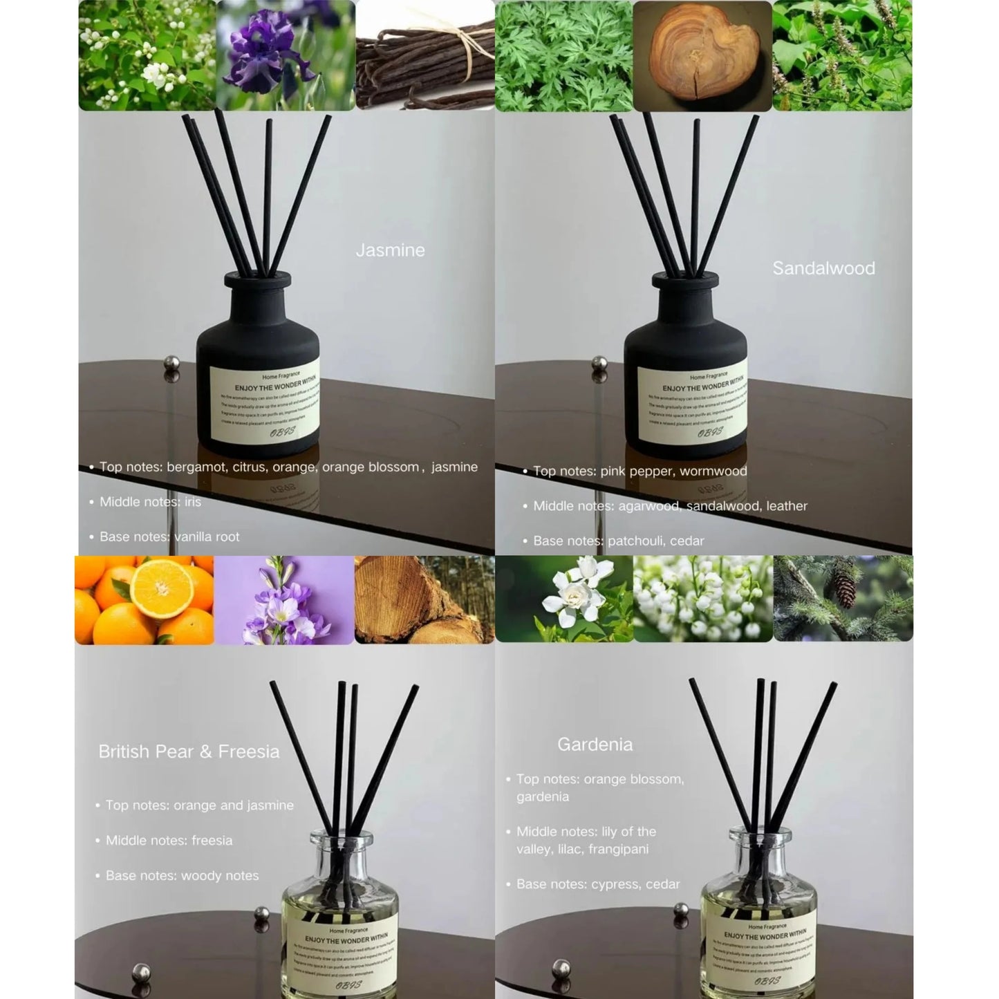Jasmine Fragrance Oil Reed Diffuser