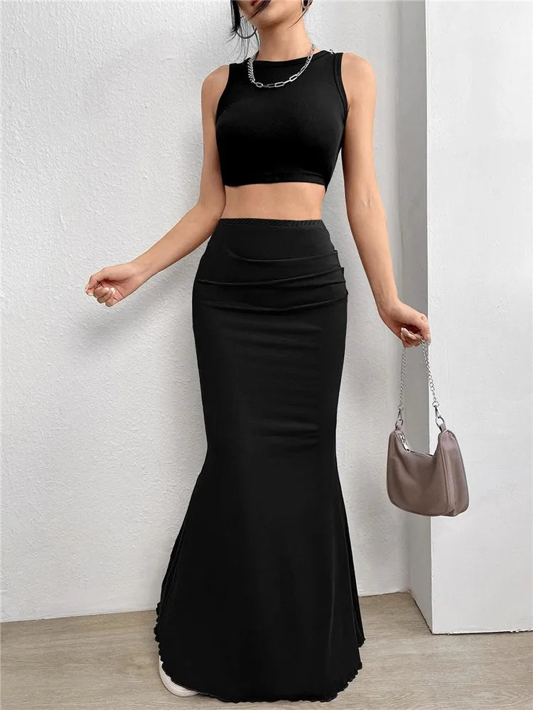 Bottom Flared Bodycon Skirt